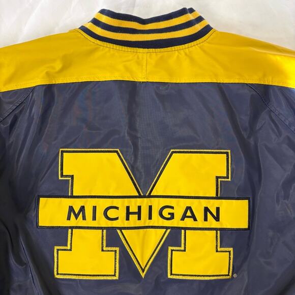Y2K VTG Michigan Wolverines Varsity Jacket Steve & Barry’s UofM Maize Blue XXL - Picture 4 of 7